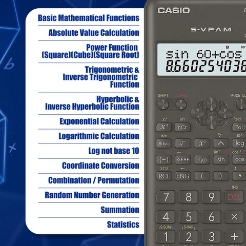 Casio FX-82MS-2 2nd Edition Basic Scientific Calculator